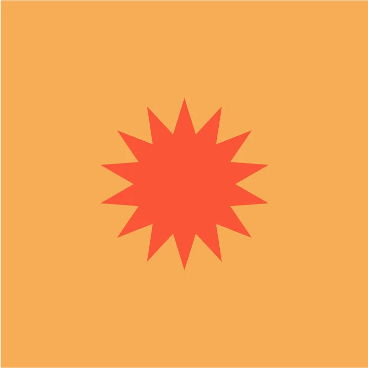 Orange Star Burst Square